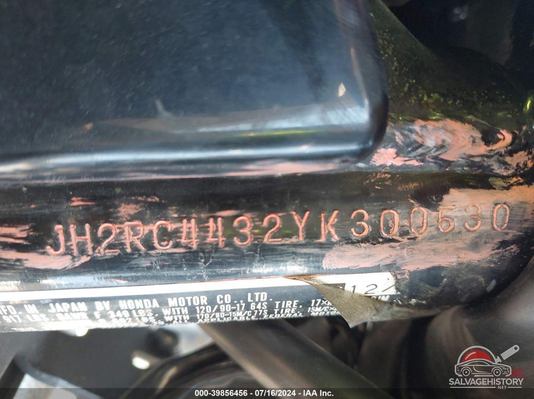 JH2RC4432YK300530 2000 HONDA VT750C photo no. 10