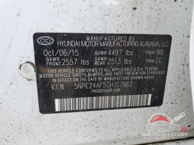 5NPE24AF5GH317862 2016 HYUNDAI SONATA photo no. 12