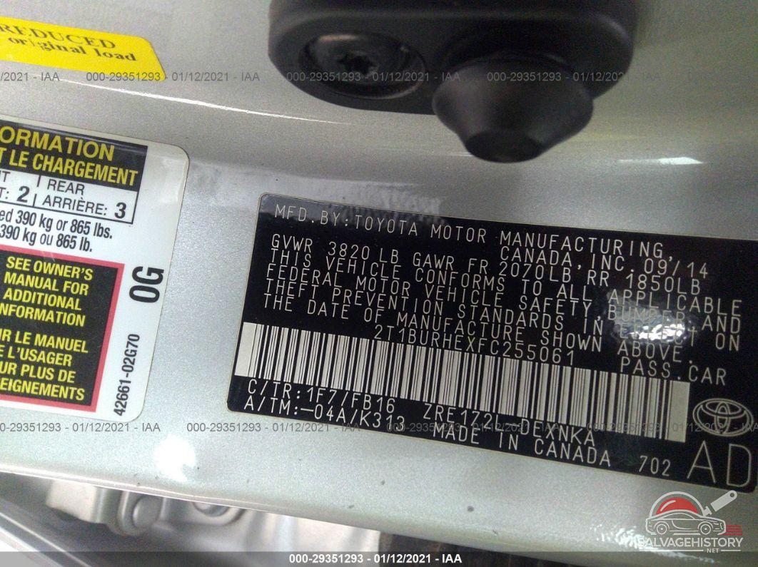 2T1BURHEXFC255061 2015 TOYOTA COROLLA photo no. 9