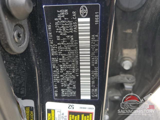 4T1G11AK5NU054701 2022 TOYOTA CAMRY photo no. 12