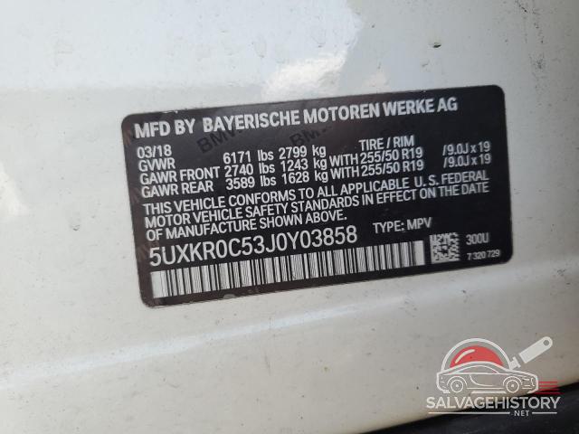 5UXKR0C53J0Y03858 2018 BMW X5 photo no. 13