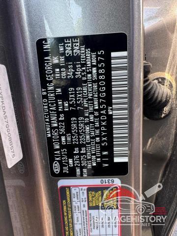 5XYPKDA57GG088575 2016 KIA SORENTO photo no. 14