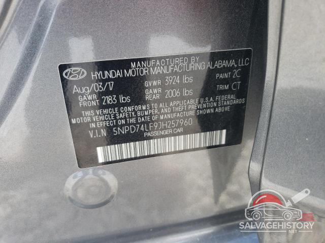5NPD74LF9JH257960 2018 HYUNDAI ELANTRA photo no. 12