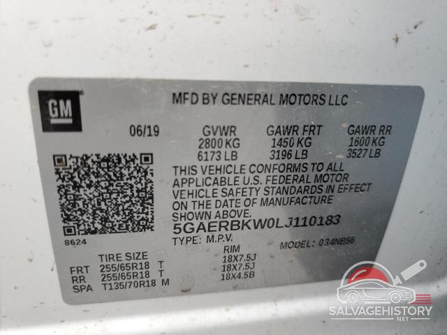 5GAERBKW0LJ110183 2020 BUICK ENCLAVE photo no. 13