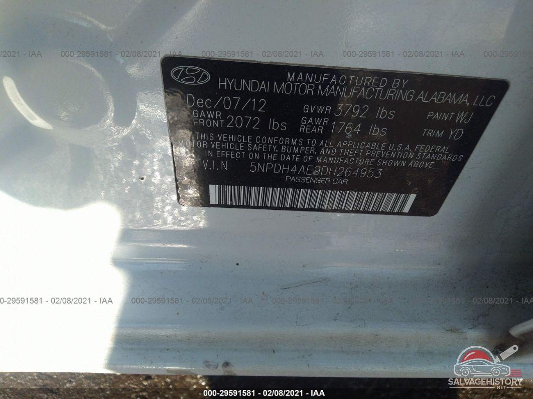 5NPDH4AE9DH264953 2013 HYUNDAI ELANTRA photo no. 9