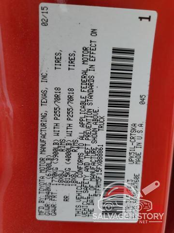 5TFRM5F15FX088861 2015 TOYOTA TUNDRA photo no. 13