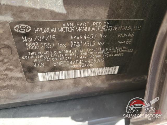 5NPE24AF4GH408282 2016 HYUNDAI SONATA photo no. 12