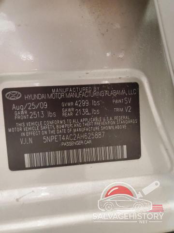5NPET4AC2AH625887 2010 HYUNDAI SONATA photo no. 12