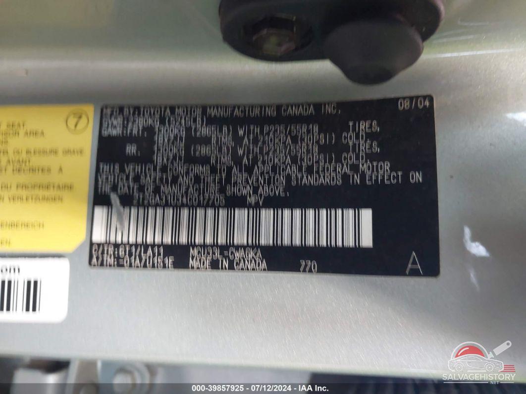 2T2GA31U34C017705 2004 LEXUS RX 330 photo no. 9