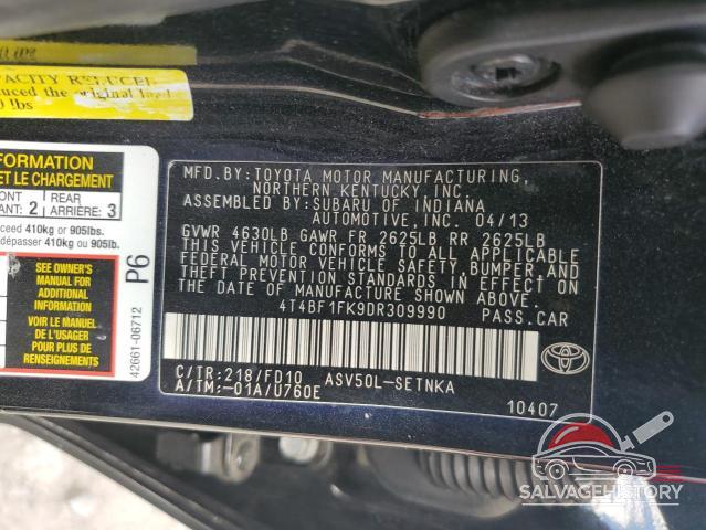 4T4BF1FK9DR309990 2013 TOYOTA CAMRY photo no. 12