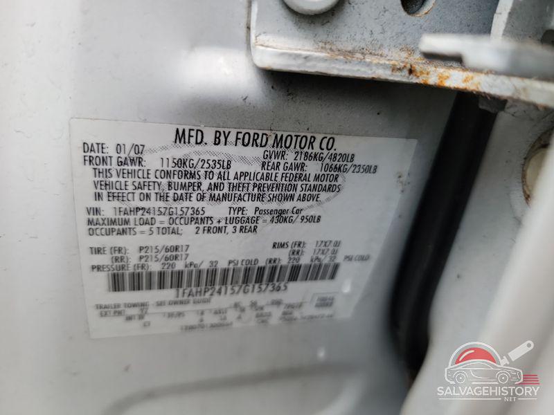 1FAHP24157G157365 2007 FORD FIVE HUNDRED photo no. 8