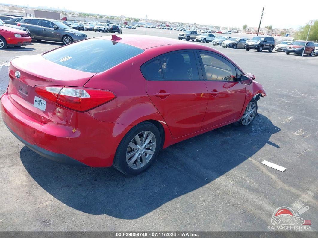 KNAFX4A62E5097886 2014 KIA FORTE photo no. 4