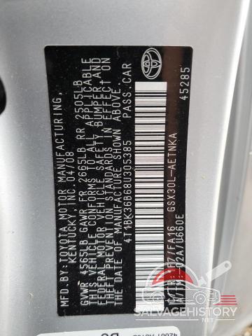 4T1BK36B68U305385 2008 TOYOTA AVALON photo no. 12