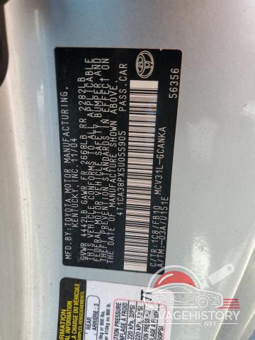 4T1CA38PX5U055905 2005 TOYOTA CAMRY SOLA photo no. 12