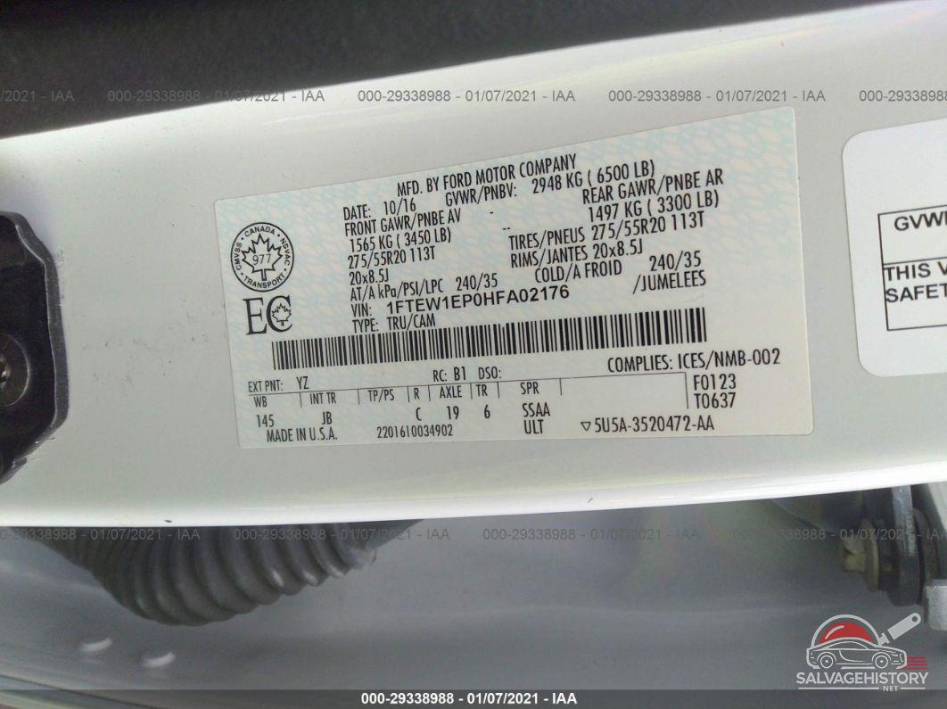 1FTEW1EP0HFA02176 2017 FORD F-150 photo no. 9