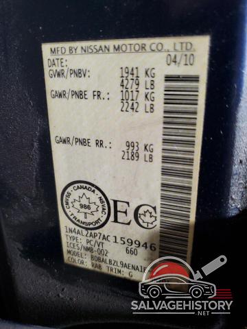 1N4AL2AP7AC159946 2010 NISSAN ALTIMA photo no. 12