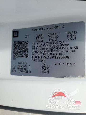 1GCHTCEA8M1226638 2021 CHEVROLET COLORADO photo no. 12