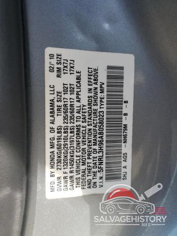 5FNRL3H96AB058023 2010 HONDA ODYSSEY photo no. 13