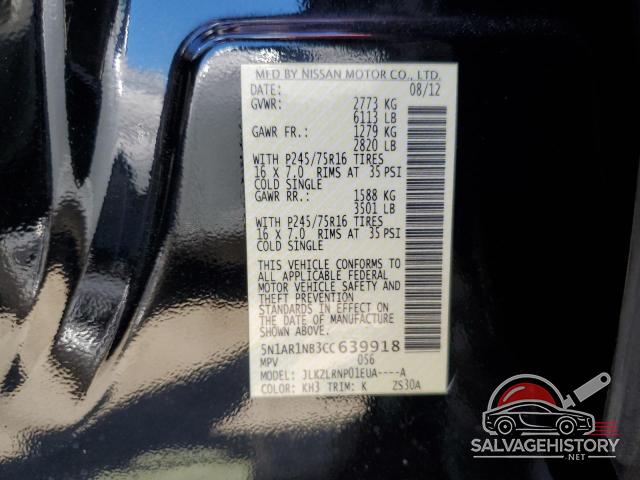 5N1AR1NB3CC639918 2012 NISSAN PATHFINDER photo no. 13