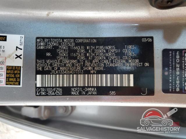 JTLKT334064077313 2006 TOYOTA SCION photo no. 12