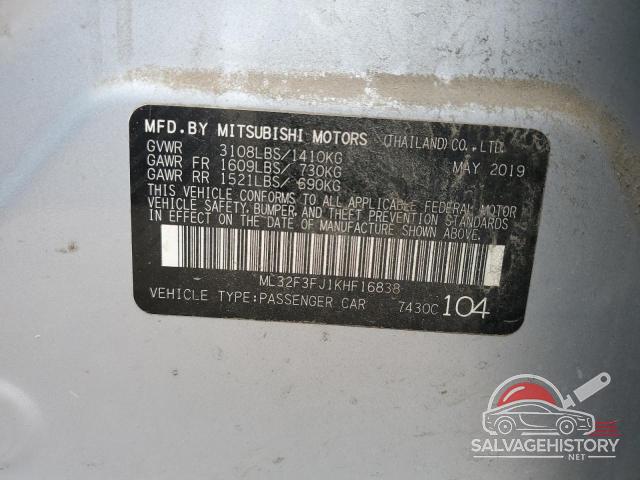 ML32F3FJ1KHF16838 2019 MITSUBISHI MIRAGE photo no. 13