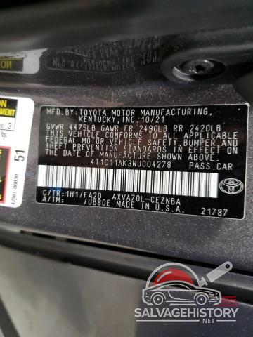 4T1C11AK3NU004278 2022 TOYOTA CAMRY photo no. 13