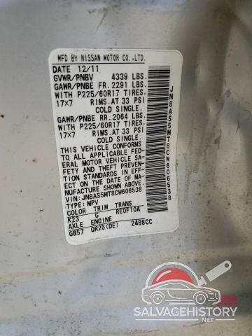 JN8AS5MT8CW606538 2012 NISSAN ROGUE photo no. 13