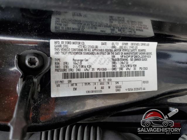 1FADP3F28DL235103 2013 FORD FOCUS photo no. 12