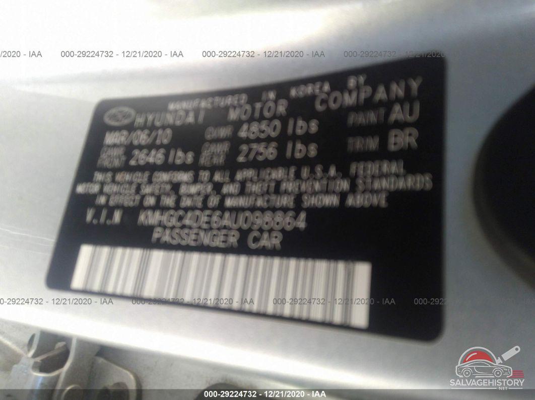 KMHGC4DE6AU098864 2010 HYUNDAI GENESIS photo no. 9