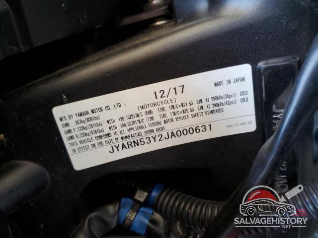JYARN53Y2JA000631 2018 YAMAHA MT09 C photo no. 9