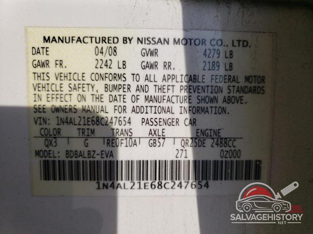 1N4AL21E68C247654 2008 NISSAN ALTIMA photo no. 12