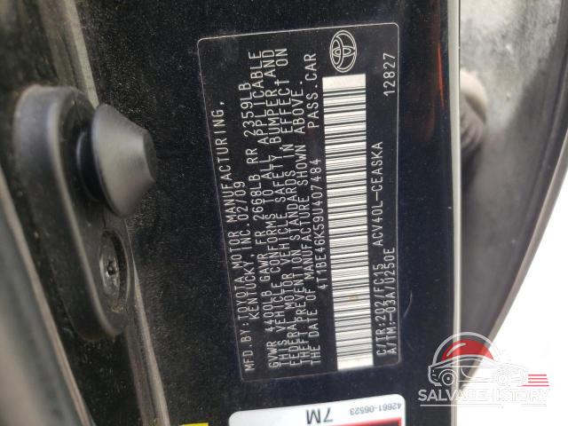 4T1BE46K59U407484 2009 TOYOTA CAMRY photo no. 12