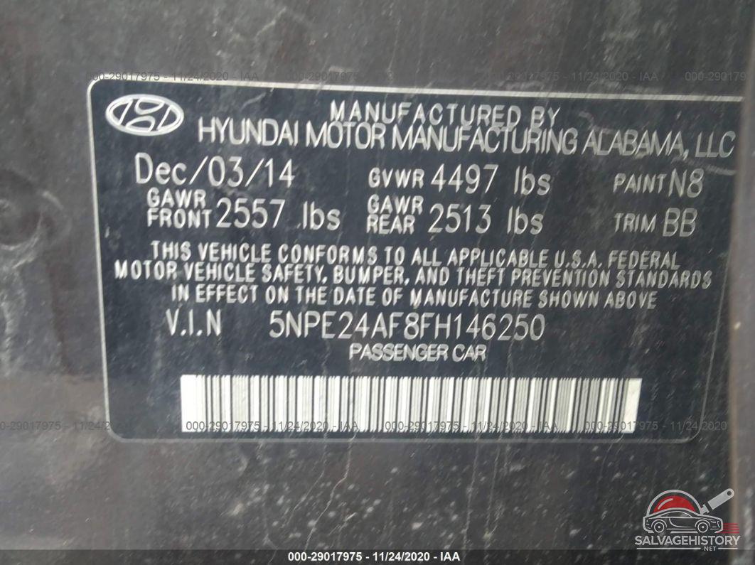 5NPE24AF8FH146250 2015 HYUNDAI SONATA photo no. 9