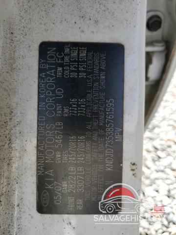 KNDJD735385761595 2008 KIA SORENTO photo no. 13