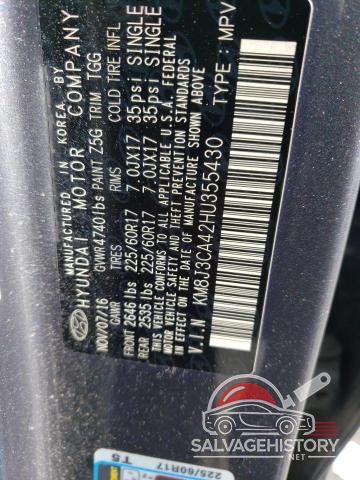KM8J3CA42HU355430 2017 HYUNDAI TUCSON photo no. 13