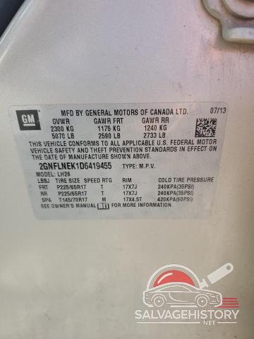 2GNFLNEK1D6419455 2013 CHEVROLET EQUINOX photo no. 14