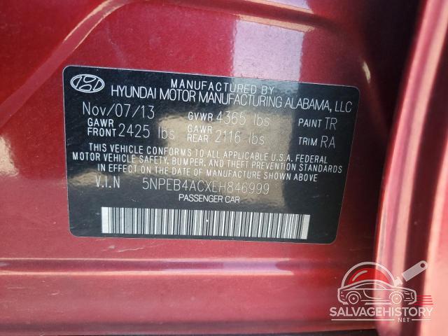 5NPEB4ACXEH846999 2014 HYUNDAI SONATA photo no. 12