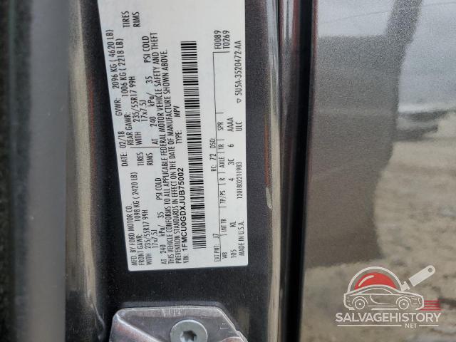 1FMCU0GDXJUB75002 2018 FORD ESCAPE photo no. 12