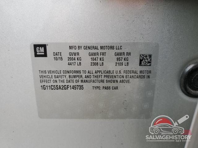 1G11C5SA2GF149735 2016 CHEVROLET MALIBU photo no. 12