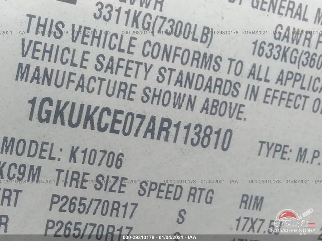 1GKUKCE07AR113810 2010 GMC YUKON photo no. 9