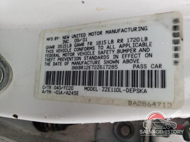 1NXBR12E72Z617285 2002 TOYOTA COROLLA photo no. 12