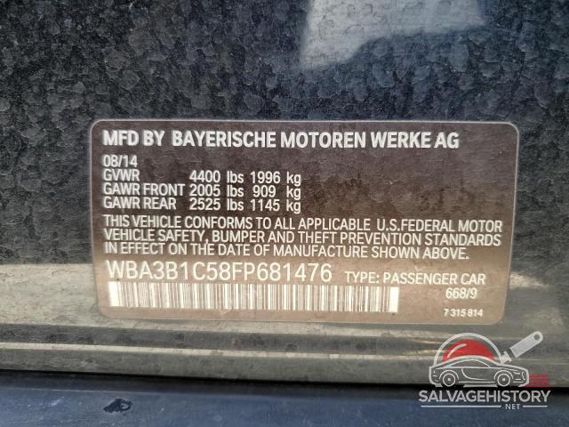 WBA3B1C58FP681476 2015 BMW 3 SERIES photo no. 12