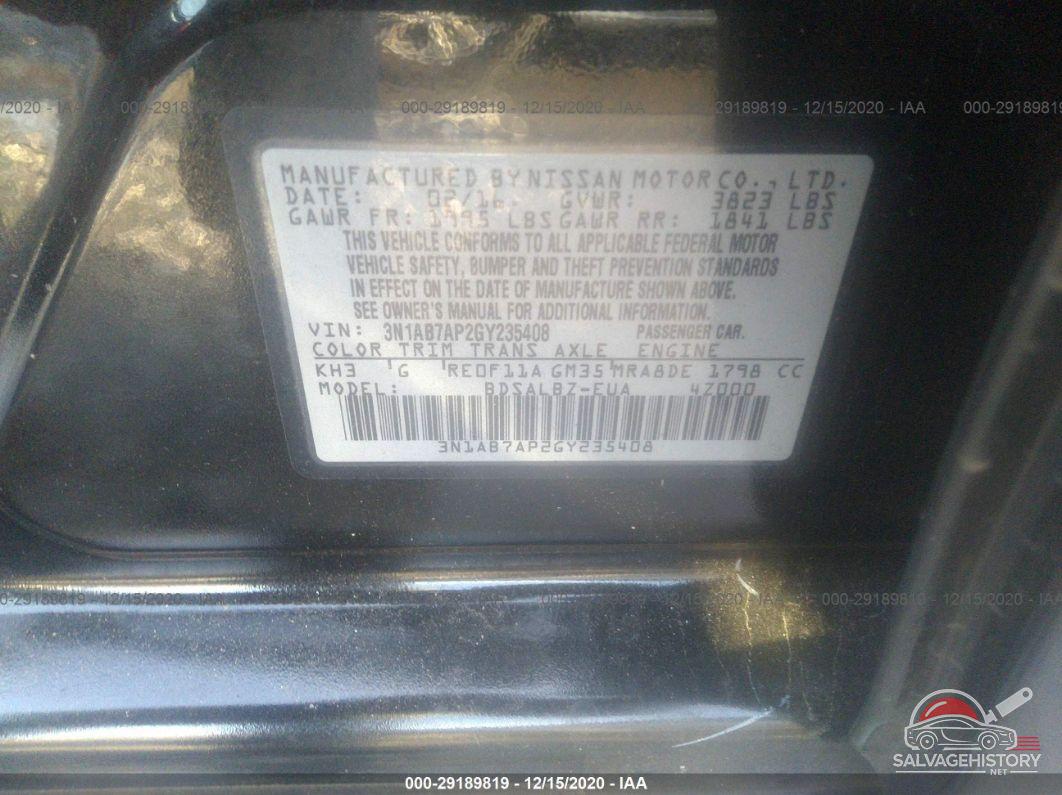 3N1AB7AP2GY235408 2016 NISSAN SENTRA photo no. 9