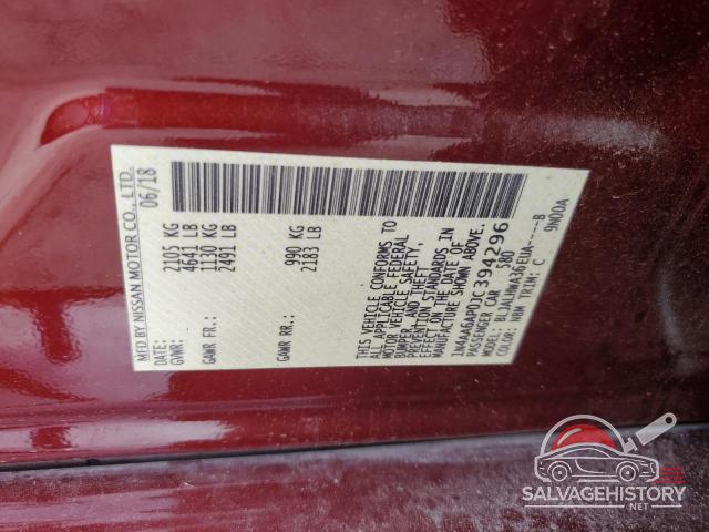 1N4AA6AP0JC394296 2018 NISSAN MAXIMA photo no. 13