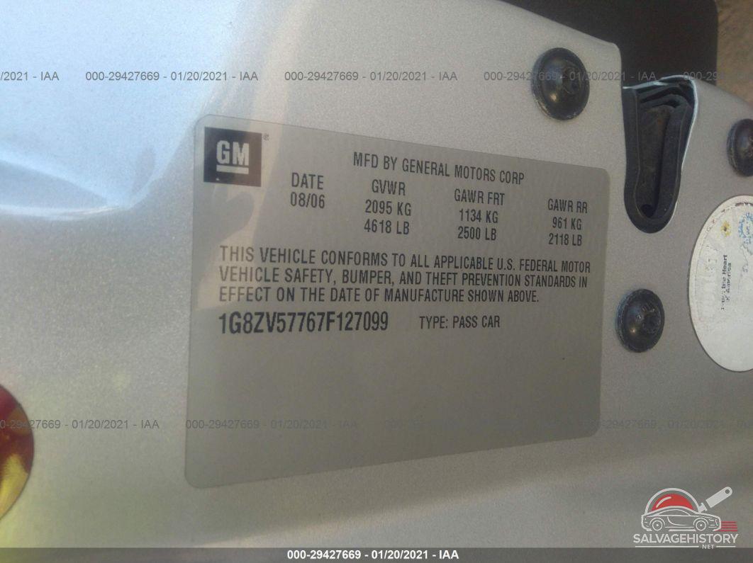 1G8ZV57767F127099 2007 SATURN AURA photo no. 9