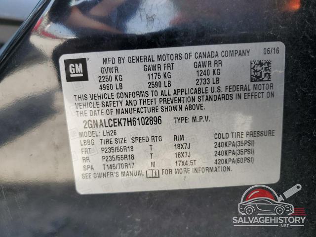2GNALCEK7H6102896 2017 CHEVROLET EQUINOX photo no. 12