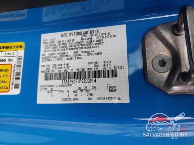 1FA6P8CF1P5300914 2023 FORD MUSTANG photo no. 12