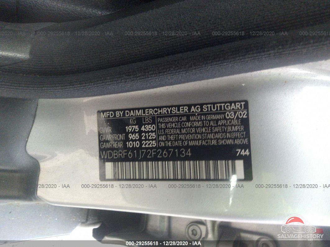 WDBRF61J72F267134 2002 MERCEDES-BENZ C-CLASS photo no. 9