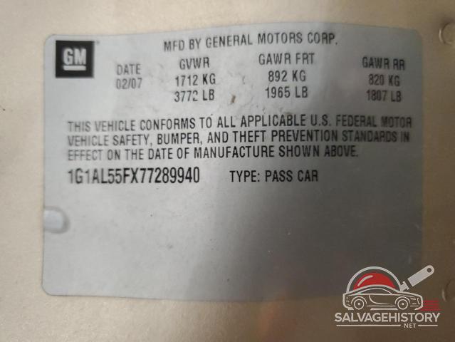 1G1AL55FX77289940 2007 CHEVROLET COBALT photo no. 13