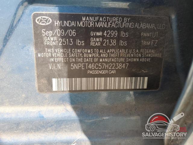 5NPET46C57H223847 2007 HYUNDAI SONATA photo no. 12